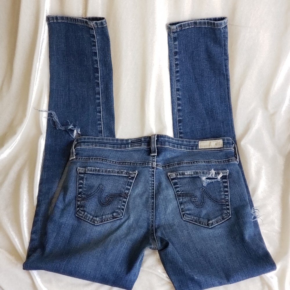 GUC♡ AG "STILT" CIGARETTE RIPPED JEAN